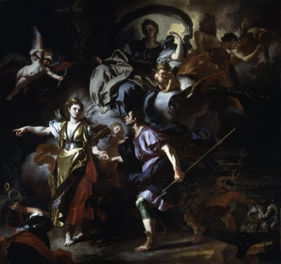 De koninklijke jacht van Dido en Aeneas door Francesco Solimena